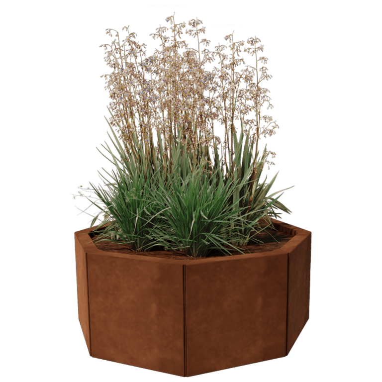 Jardinière en acier Corten - Octogone - 72,4 x 72,4 cm