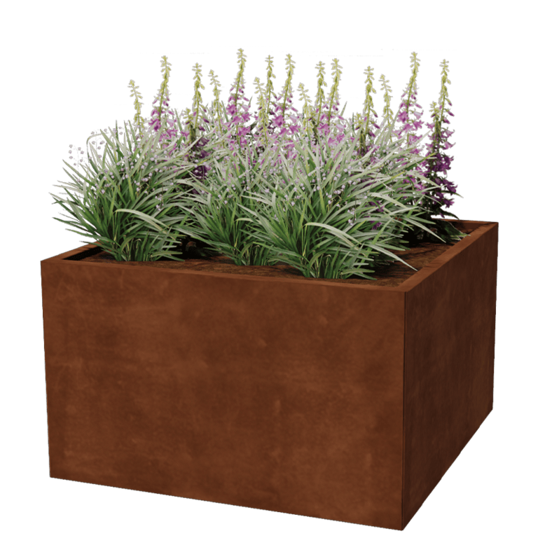 Jardinière en acier Corten - Carré - 100 x 100 cm