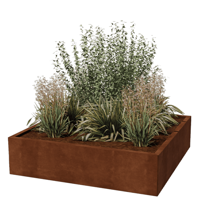 Jardinière en acier Corten - Carré - 120 x 120 cm