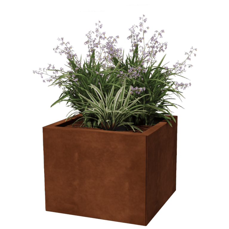 Jardinière en acier Corten - Carré - 50 x 50 cm