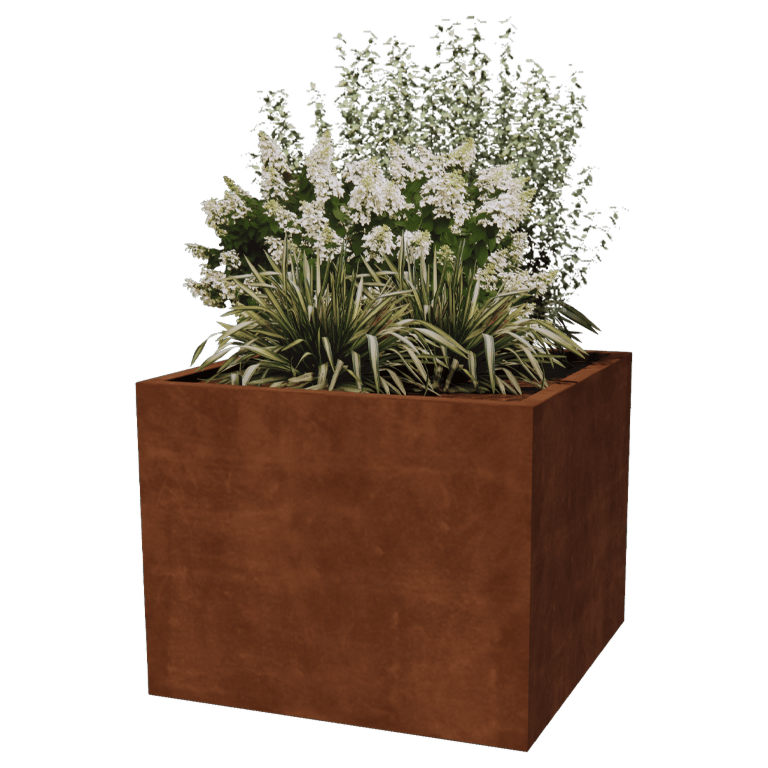 Jardinière en acier Corten - Carré - 100 x 100 x 80 cm - Soudé