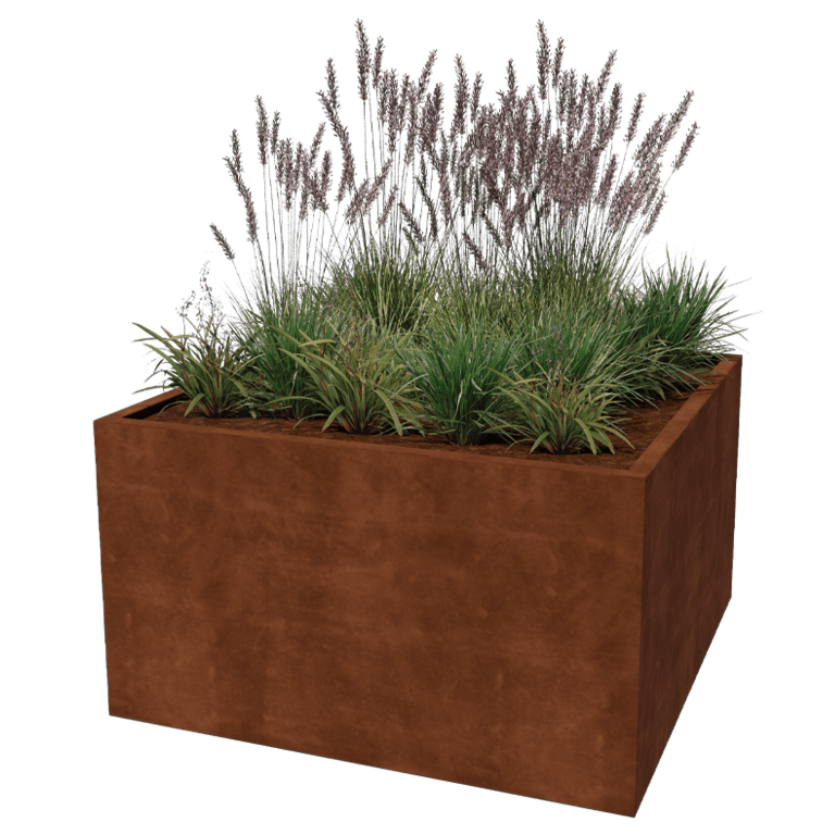 Jardinière en acier Corten - Carré - 140 x 140 x 80 cm - Soudé