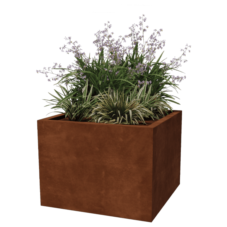 Jardinière en acier Corten - Carré - 80 x 80 x 60 cm - Soudé
