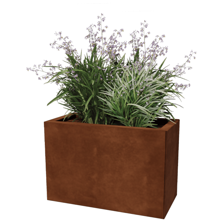 Jardinière en acier Corten - Rectangle - 30 x 60 cm