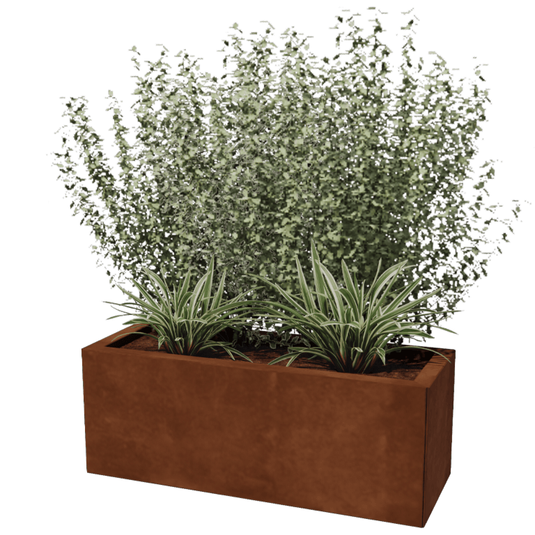 Jardinière en acier Corten - Rectangle - 30 x 80 cm