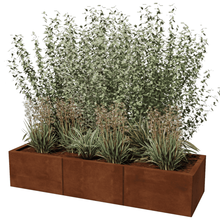Jardinière en acier Corten XXL - Rectangle - 150 x 50 cm