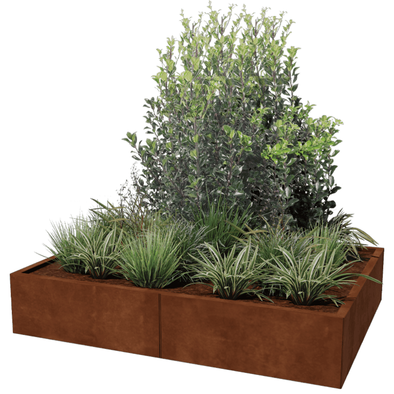 Jardinière en acier Corten XXL - Rectangle - 160 x 120 cm