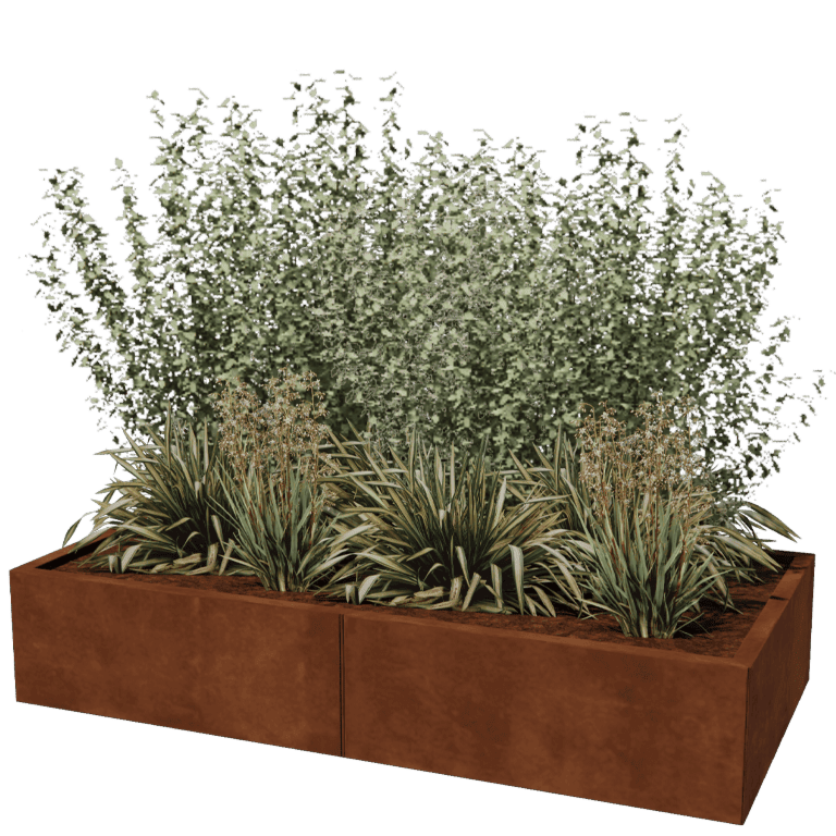 Jardinière en acier Corten XXL - Rectangle - 160 x 80 cm