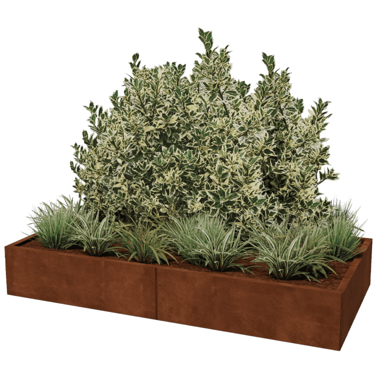 Jardinière en acier Corten XXL - Rectangle - 200 x 100 cm