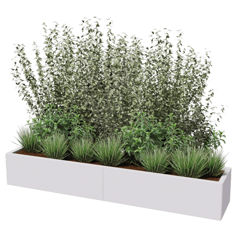 Jardinière en acier XXL - Rectangle - 200 x 40 cm