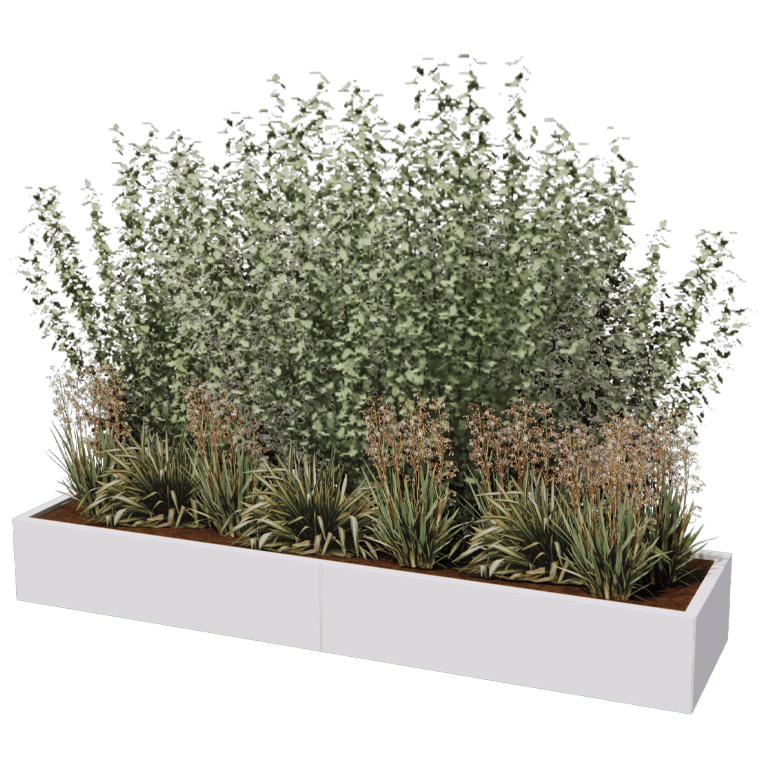 Jardinière en acier XXL - Rectangle - 240 x 60 cm