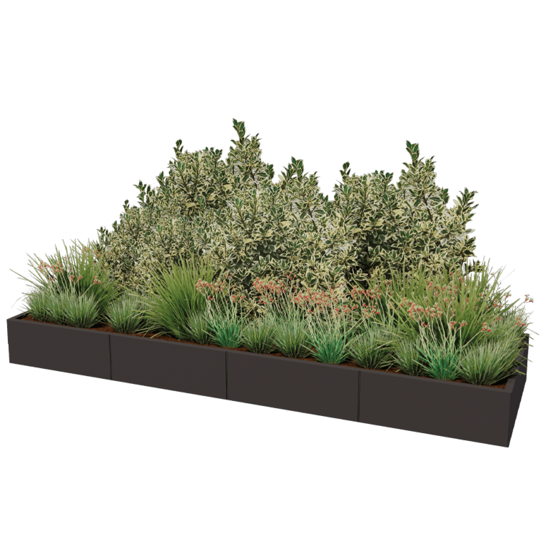 Jardinière en acier XXL - Rectangle - 320 x 100 cm
