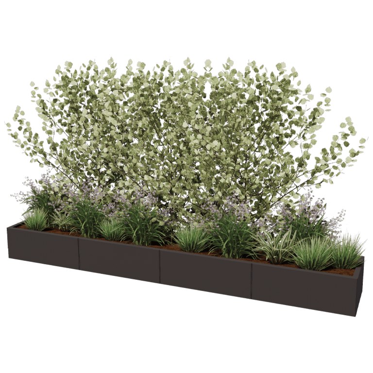 Jardinière en acier XXL - Rectangle - 320 x 50 cm