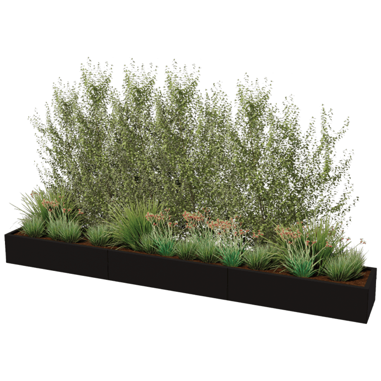 Jardinière en acier XXL - Rectangle - 360 x 50 cm