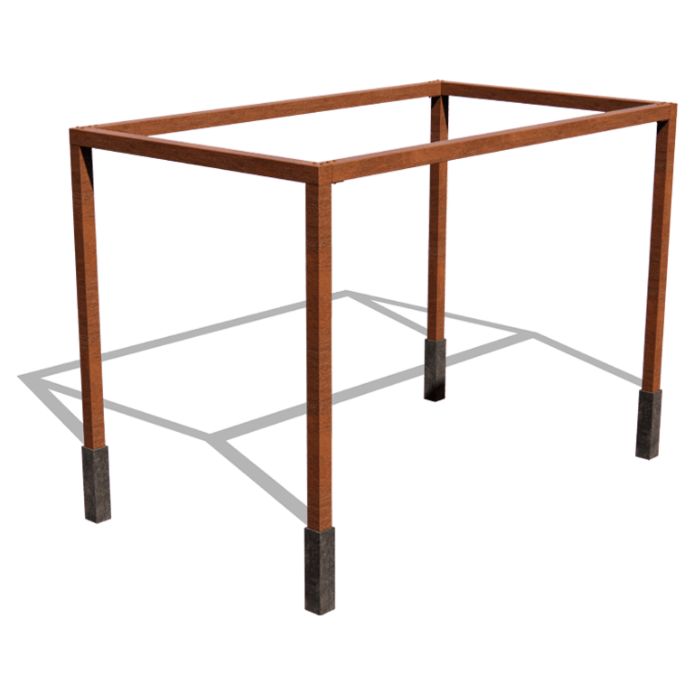 Pergola en acier Corten - Carré - 424 x 250 x 230 cm