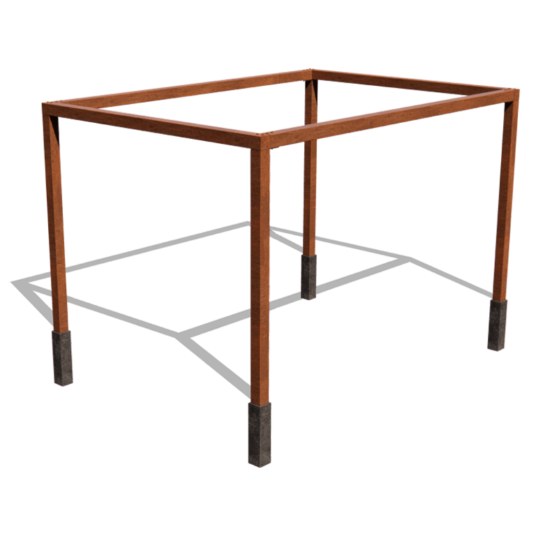 Pergola en acier Corten - Carré - 424 x 300 x 230 cm