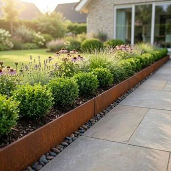 Bordures de jardin en acier Corten - Droit - Hauteur 15 cm - 240 cm
