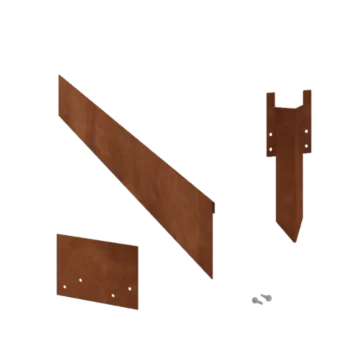 Bordures de jardin en acier Corten - Écrasé - Hauteur 13 cm - Kit complet 15 mètre