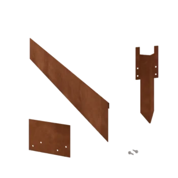 Bordures de jardin en acier Corten - Écrasé - Hauteur 13 cm - Kit complet 24 mètre