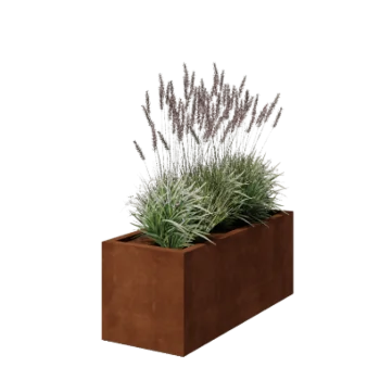Jardinière en acier Corten - Rectangle - 120 x 50 x 50 cm - Soudé - Avec plaque de fond