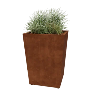 Jardinière en acier Corten - Cône - 80 x 80 x 101,5 cm - Soudé - Avec plaque de fond