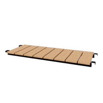 banc en acier - 130 x 44,3 cm - RAL9005 mat (noir)