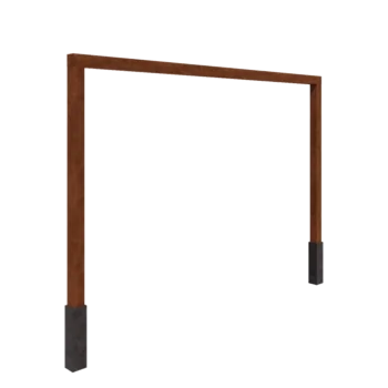 Pergola en acier Corten - Droit - 400 x 230 cm - Avec plot béton