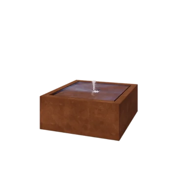 Tables d'eau en acier Corten - Lyra - 100 x 100 x 40 cm - Sans éclairage LED