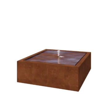 Tables d'eau en acier Corten - Lyra - 120 x 120 x 40 cm - Sans éclairage LED