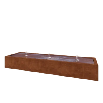 Tables d'eau en acier Corten - Lyra - 300 x 80 x 40 cm - Avec éclairage LED