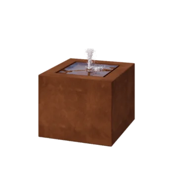 Tables d'eau en acier Corten - Lyra - 50 x 50 x 40 cm - Sans éclairage LED