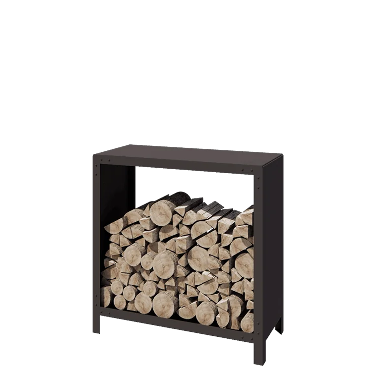 Range-bûches en acier - Indiana - 100 x 40 x 100 cm - RAL7016 mat (gris anthracite)