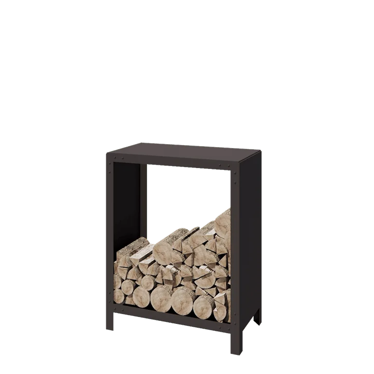 Range-bûches en acier - Indiana - 80 x 40 x 100 cm - RAL7016 mat (gris anthracite)