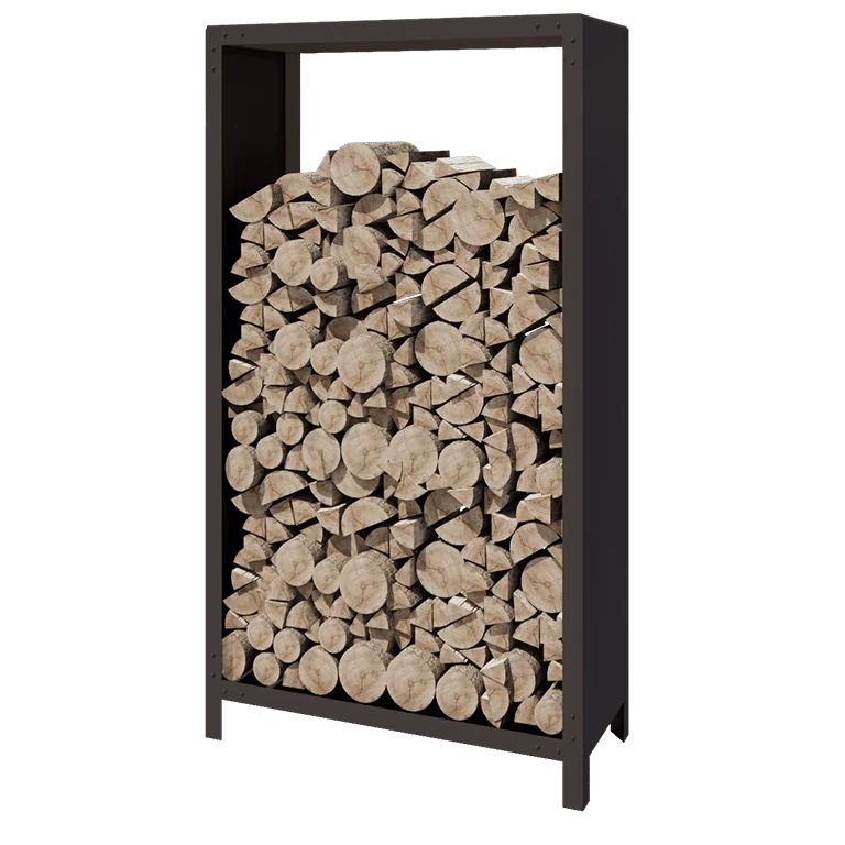 Range-bûches en acier - Indiana - 100 x 40 x 180 cm - RAL7016 mat (gris anthracite)