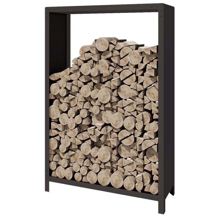 Range-bûches en acier - Indiana - 120 x 40 x 180 cm - RAL7016 mat (gris anthracite)