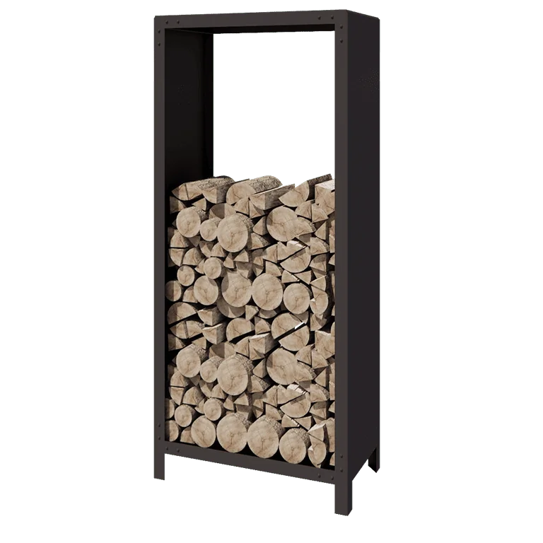 Range-bûches en acier - Indiana - 80 x 40 x 180 cm - RAL7016 mat (gris anthracite)