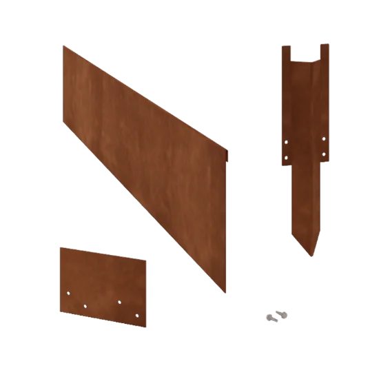 Bordures de jardin en acier Corten - Écrasé - Hauteur 23 cm - Kit complet 24 mètre