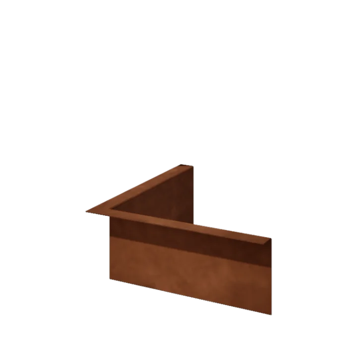 Bordures de jardin en acier Corten - Corpulent - Angle intérieur - Hauteur 12 cm
