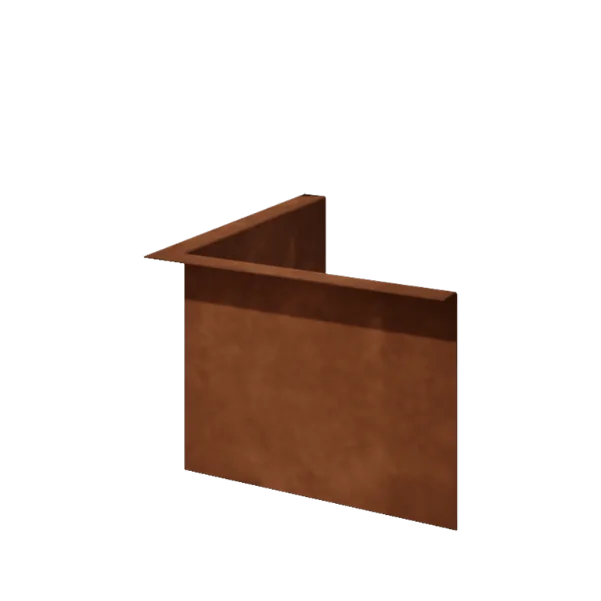 Bordures de jardin en acier Corten - Corpulent - Angle intérieur - Hauteur 22 cm