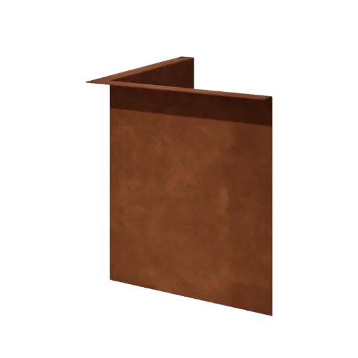 Bordures de jardin en acier Corten - Corpulent - Angle intérieur - Hauteur 34 cm