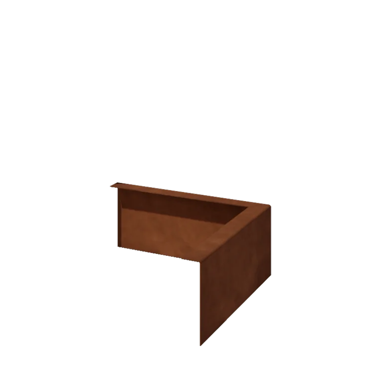 Bordures de jardin en acier Corten - Corpulent - Angle extérieur - Hauteur 12 cm