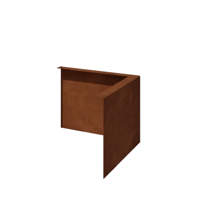 Bordures de jardin en acier Corten - Corpulent - Angle extérieur - Hauteur 22 cm