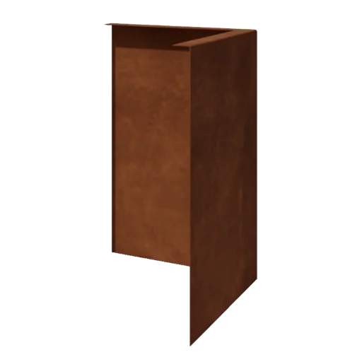 Bordures de jardin en acier Corten - Corpulent - Angle extérieur - Hauteur 45 cm