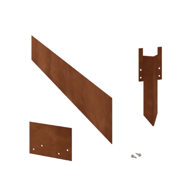 Bordures de jardin en acier Corten - Droit - Hauteur 15 cm - Kit complet 15 mètre