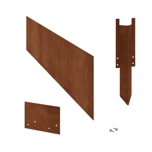 Bordures de jardin en acier Corten - Droit - Hauteur 25 cm - Kit complet 15 mètre
