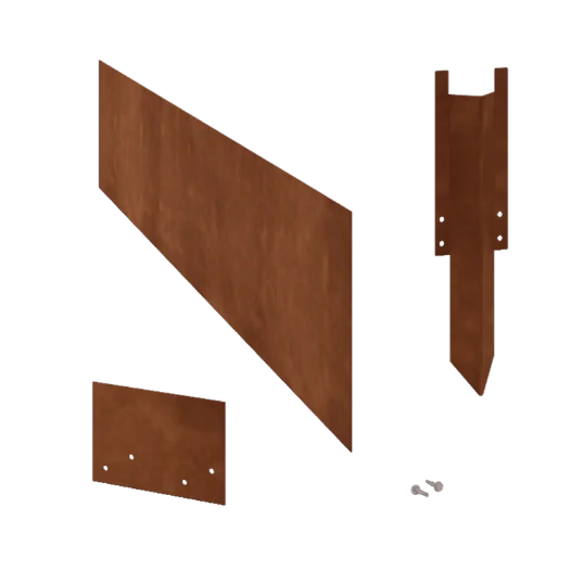 Bordures de jardin en acier Corten - Droit - Hauteur 25 cm - Kit complet 24 mètre