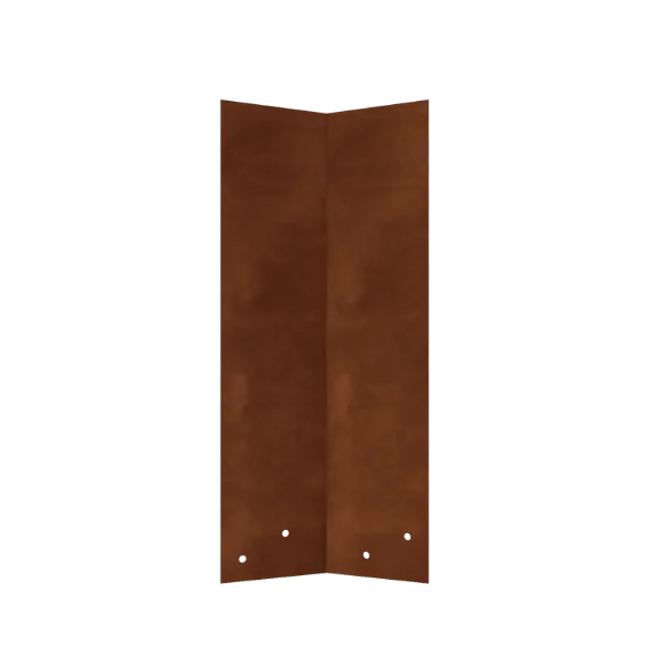 Plaque de jonction en acier Corten - 45° - Hauteur bordures de jardin 45 cm