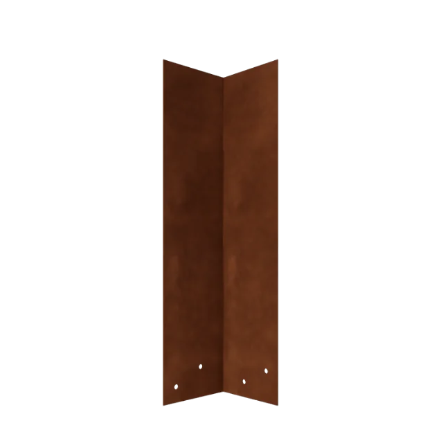 Plaque de jonction en acier Corten - 90° - Hauteur bordures de jardin 45 cm