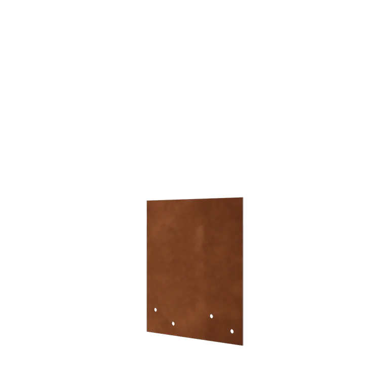 Plaque de jonction en acier Corten - Droit - Hauteur bordures de jardin 22 / 25 cm