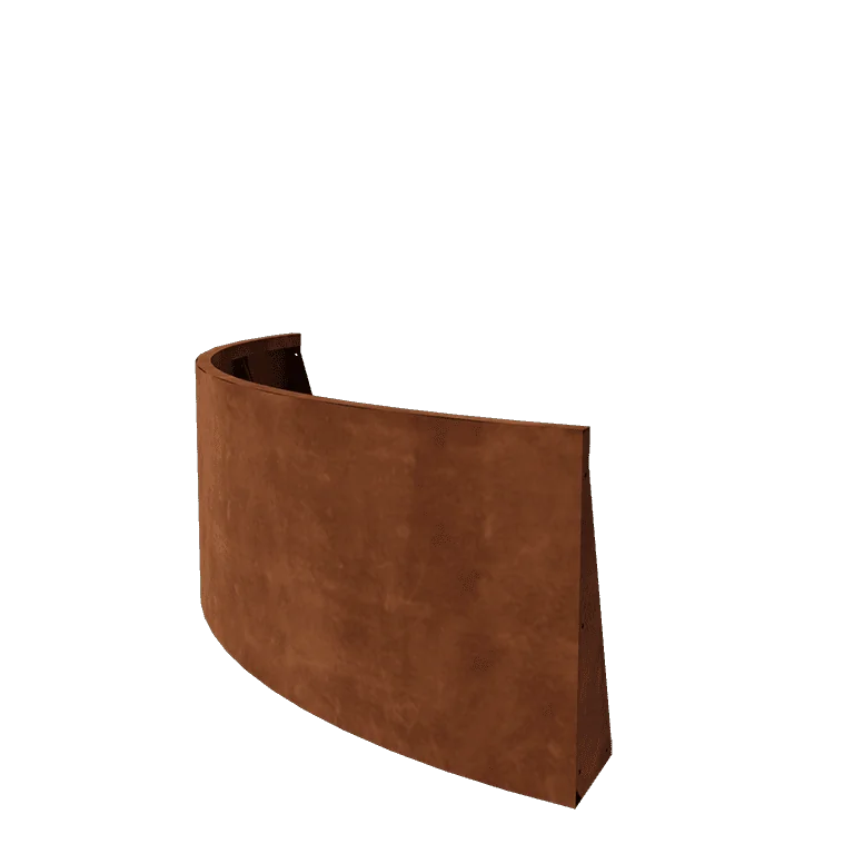 Mur de soutènement en acier Corten - Courbe extérieure - 150 x 150 x 60 cm